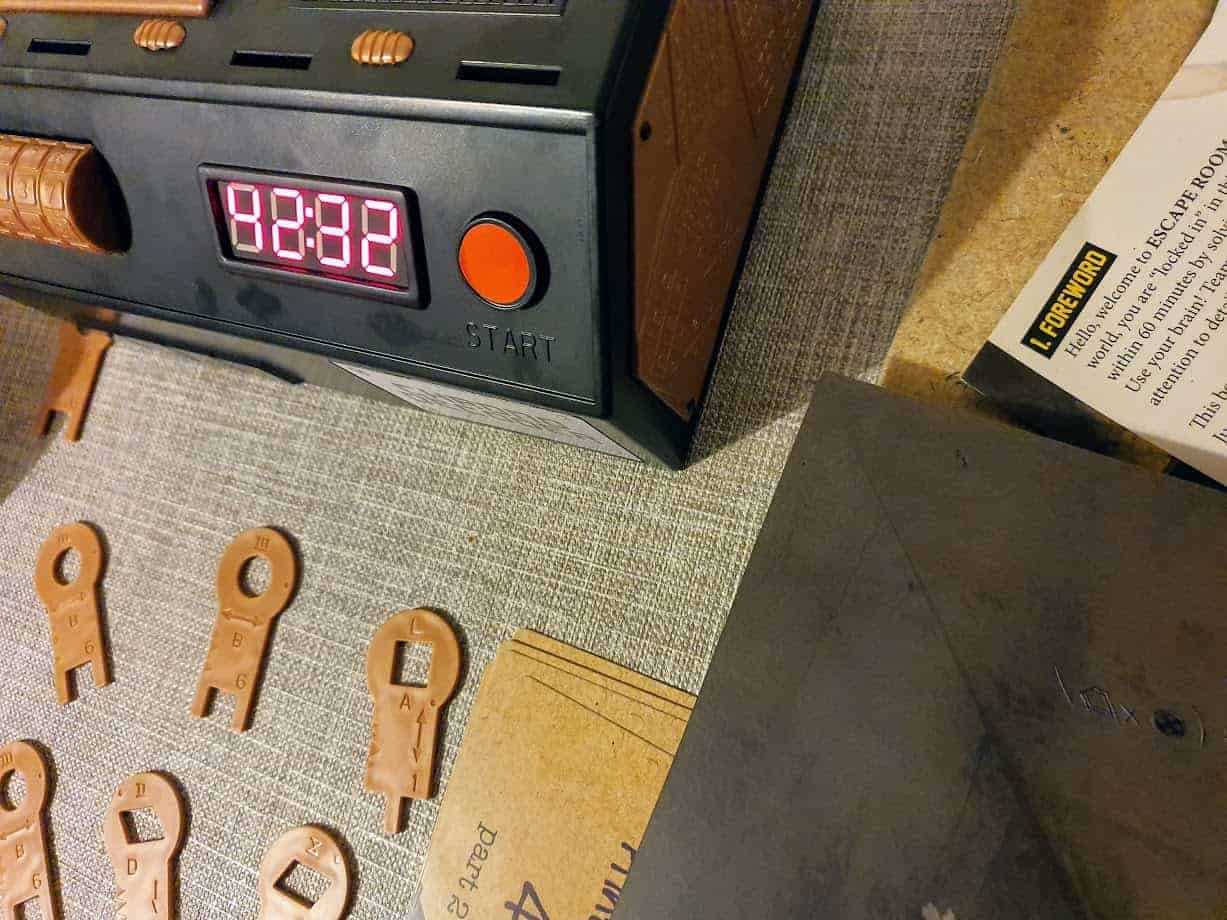 A closeup of the machine from Escape Room game