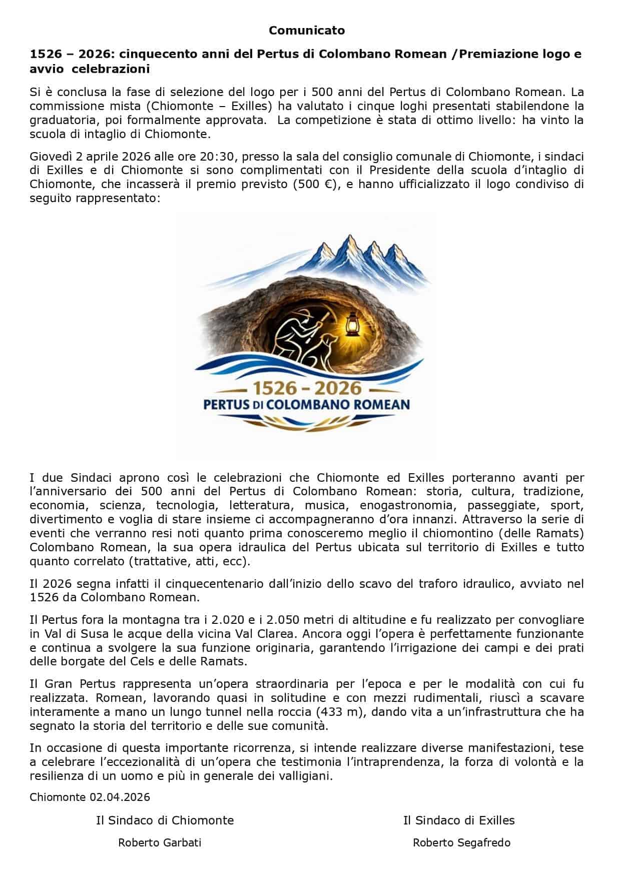 Comunicato Premiazione