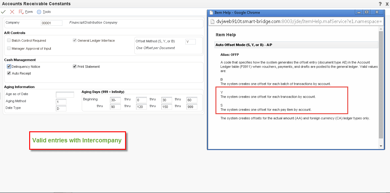 JD Edwards Accounts Receivable Constants