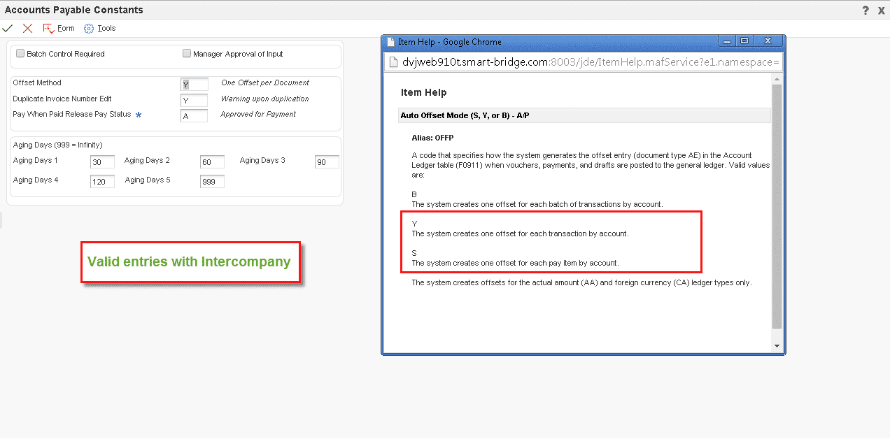 JD Edwards Accoutns Payable Constants