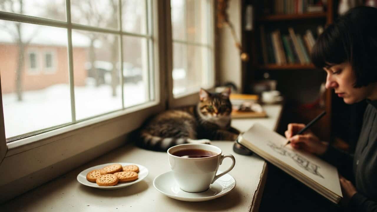 Скетчинг дома — тепло и уютно