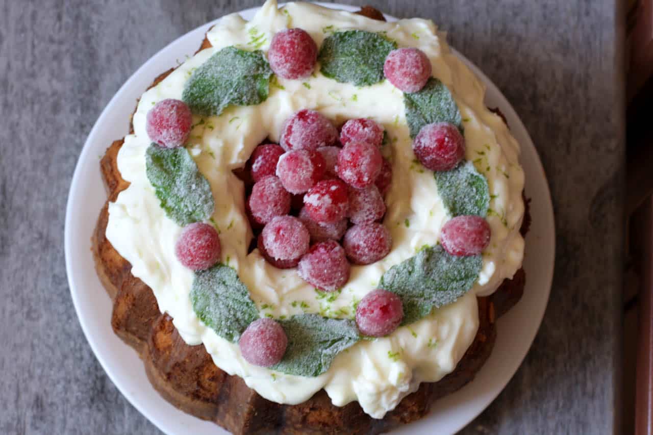 Raspberry Mojito Bundt Cake