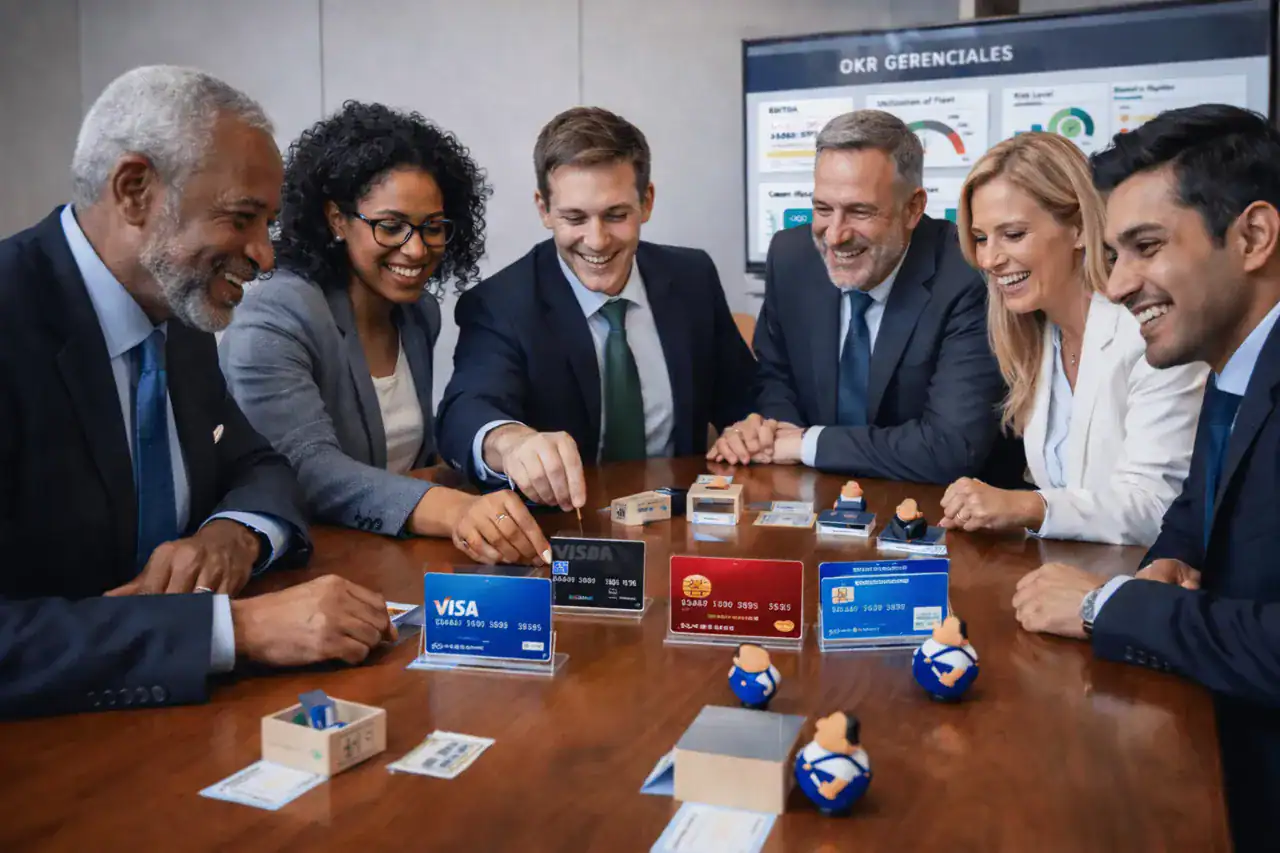 Equipo directivo jugando el Lean Serious Game de Banca