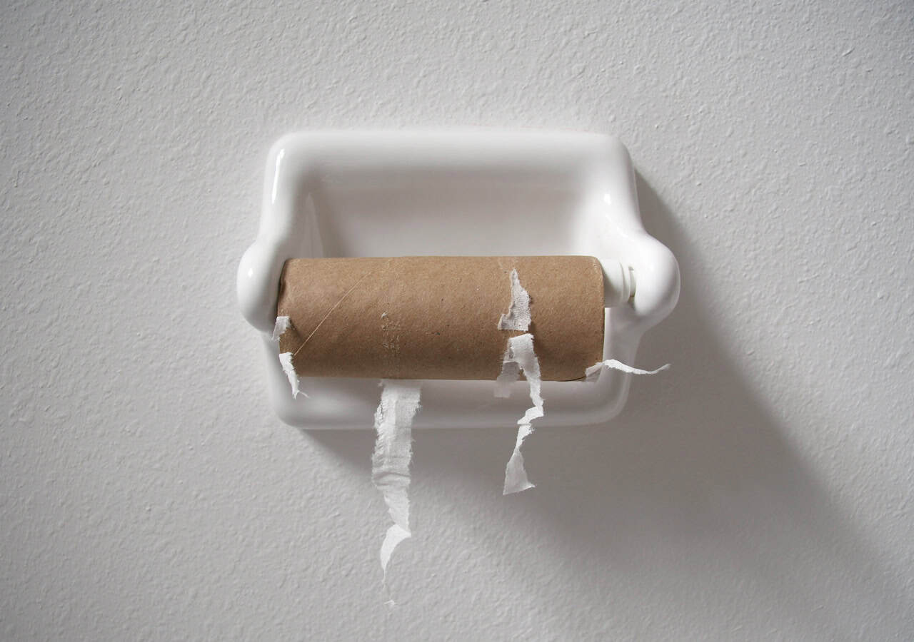 no toilet paper on toilet roll