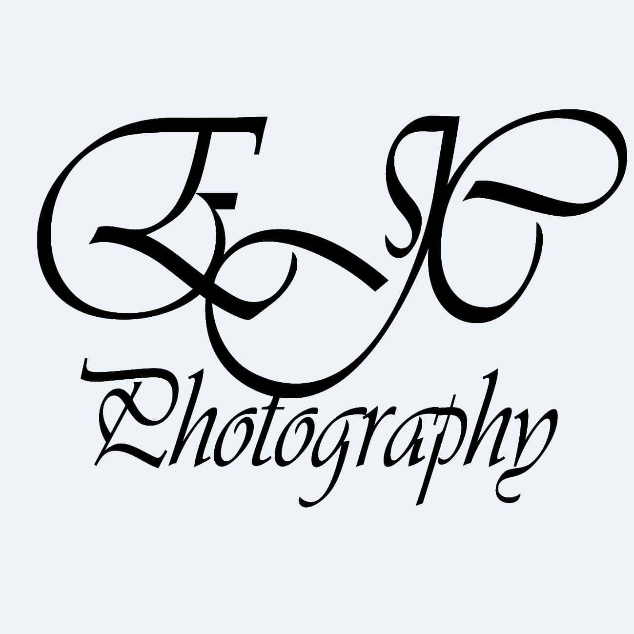 EJC Photography logo featuring stylized cursive initials and artistic script font, symbolizing timeless, creative portrait and wedding photography across Hampshire and West Sussex.