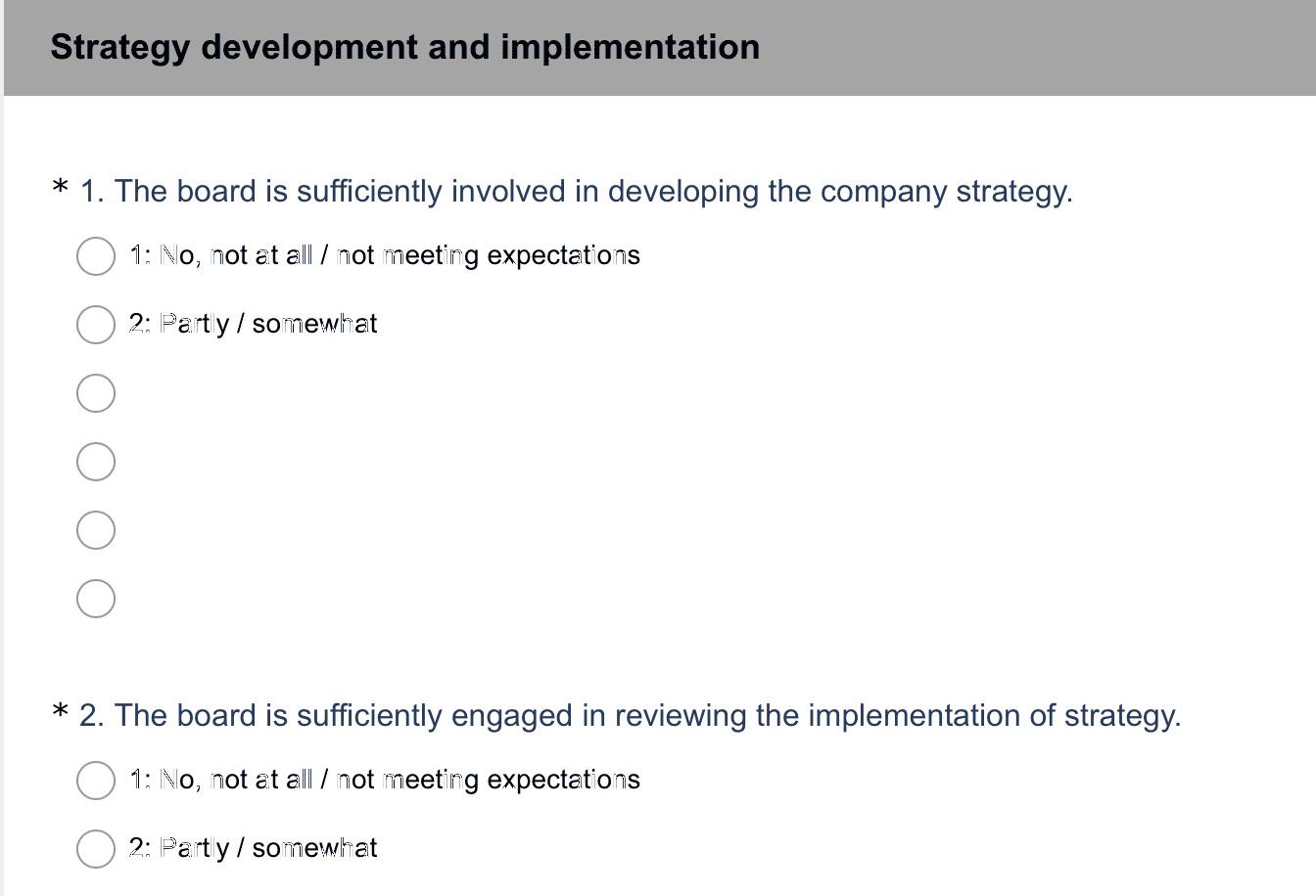 board evaluation survey example