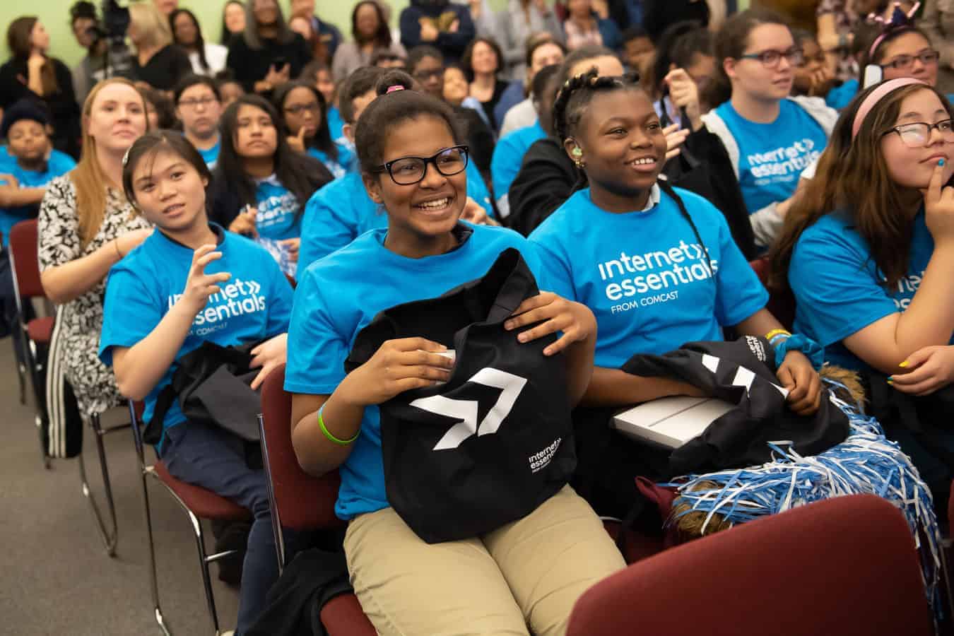 Students were thrilled to receive free iPads and free internet service from Xfinity Essentials.