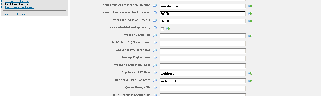 real time events for integration with JDE