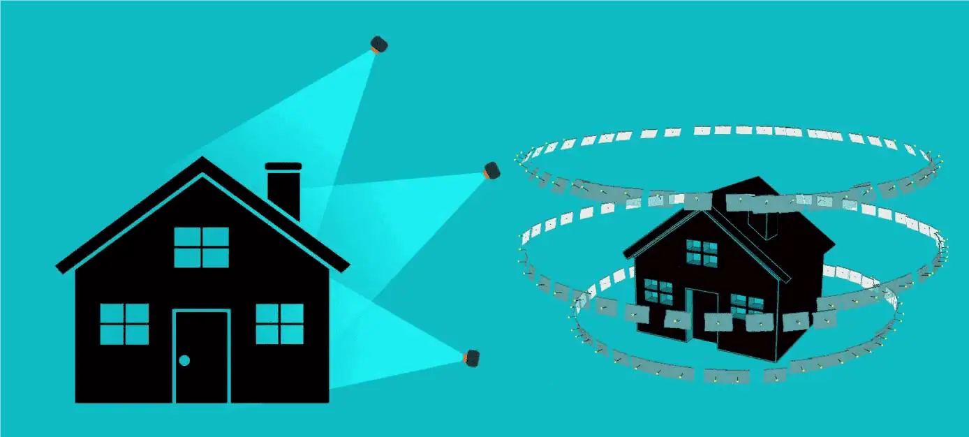 TOURNER AUTOUR D'UN BÂTIMENT À DIFFÉRENTES HAUTEURS