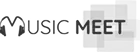 Logotipo pixelizado em tons de cinza com o texto "Google MEET", onde "Google" é menos definido e "MEET" é claramente visível.