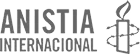 Logo da Anistia Internacional em preto e branco, exibindo o texto "ANISTIA INTERNACIONAL" e uma vela acesa envolta em arame farpado.