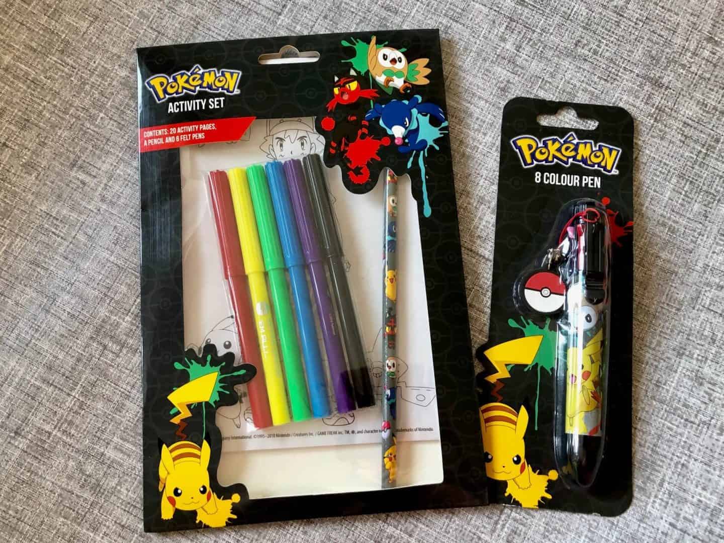 Pokemon stationery activity set and pen