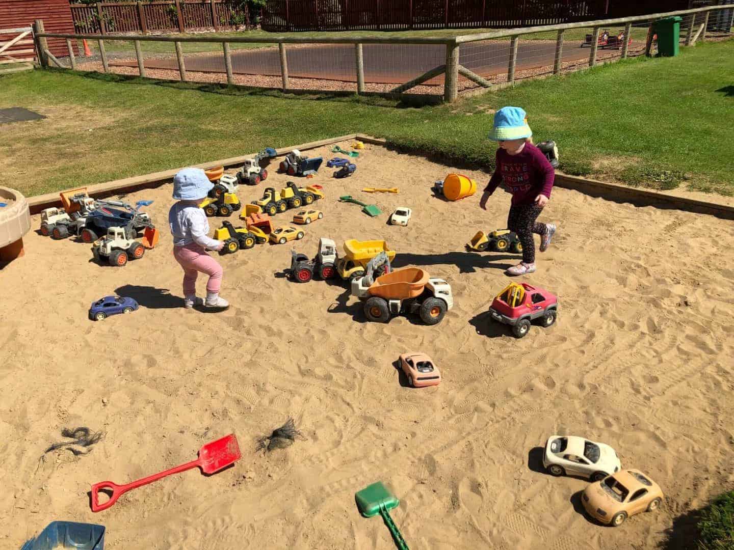 sand pit play area at diggerland