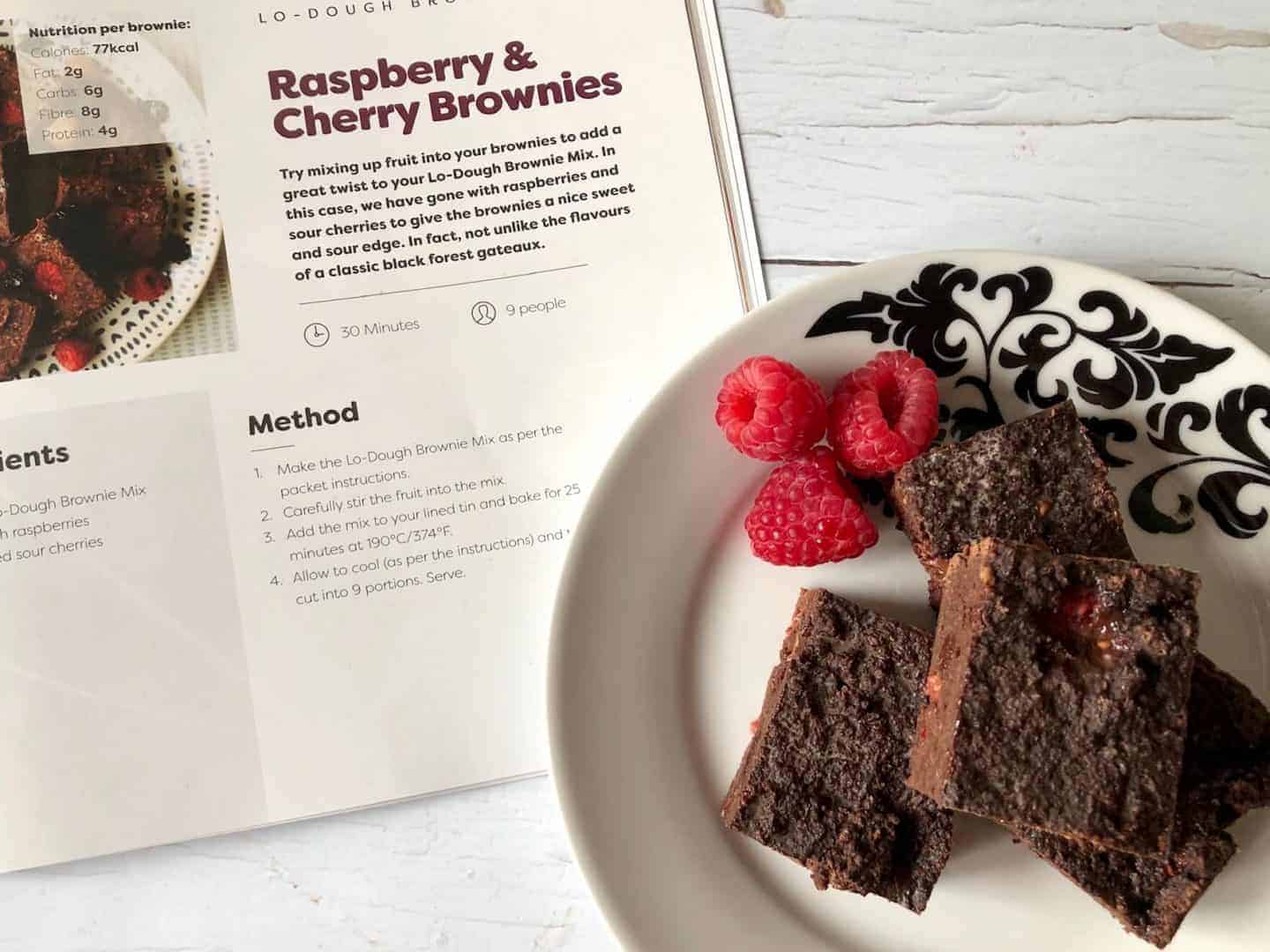 Lo-Dough raspberry and chocolate brownies