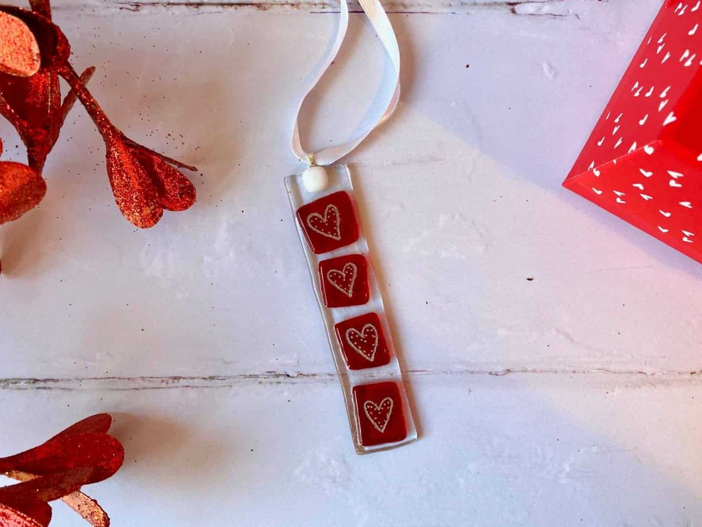 Hanging Glass Hearts
