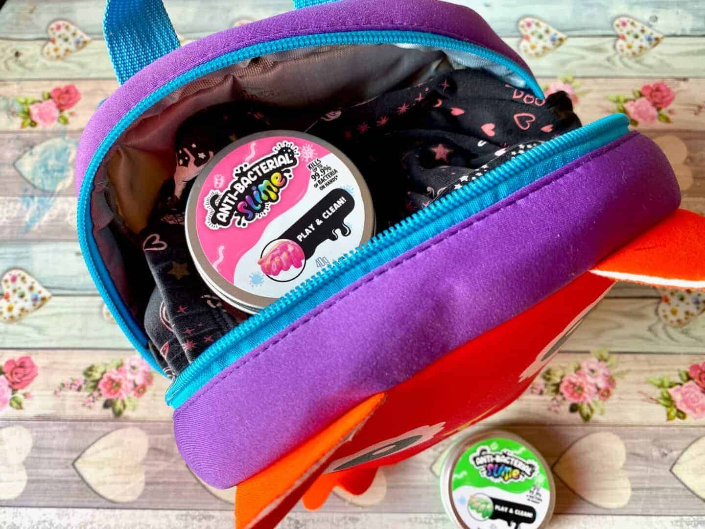 Anti-Bacterial Slime in backpack
