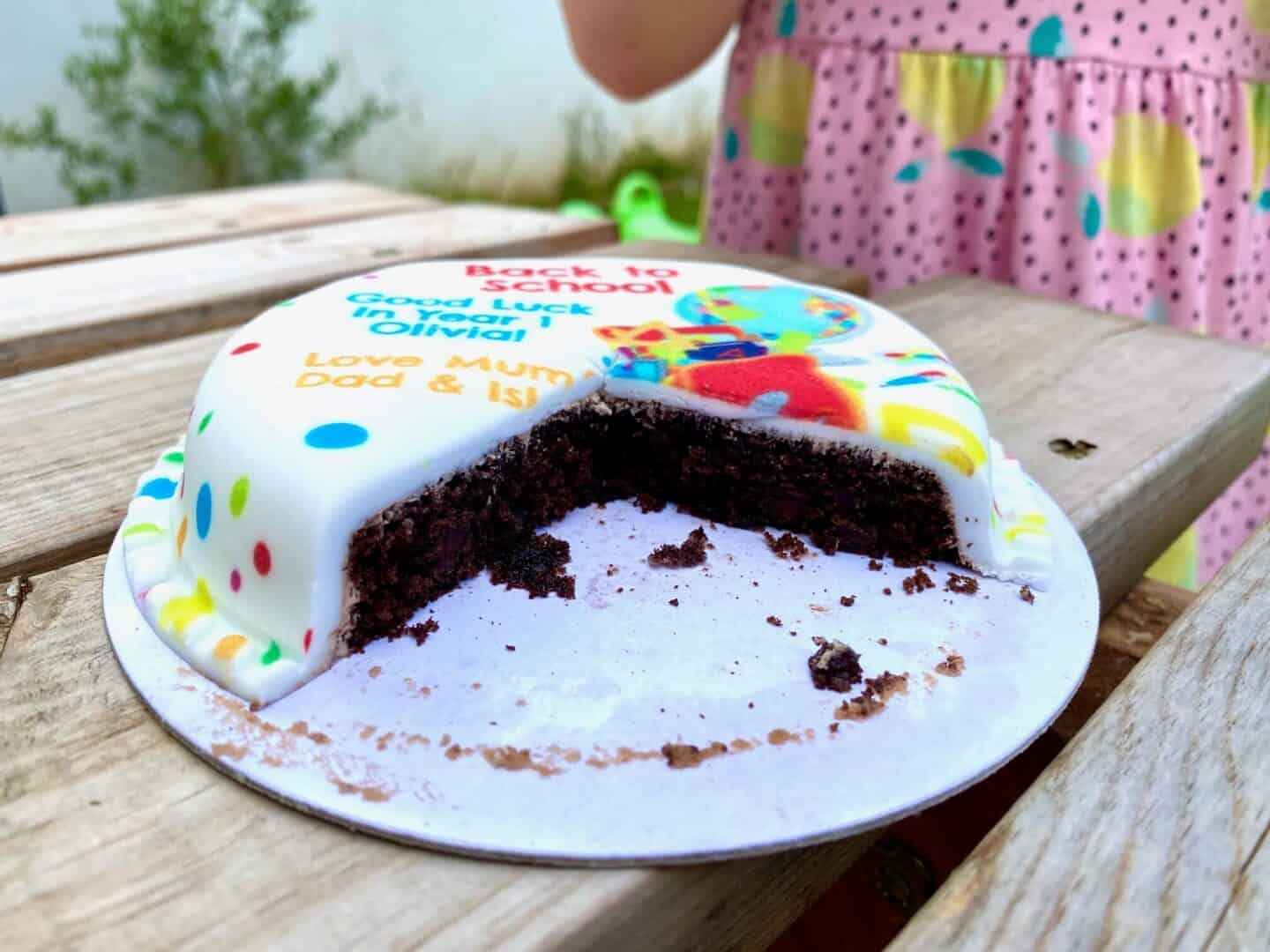 Inside the Bakerdays Back To School Letterbox Gift Cake