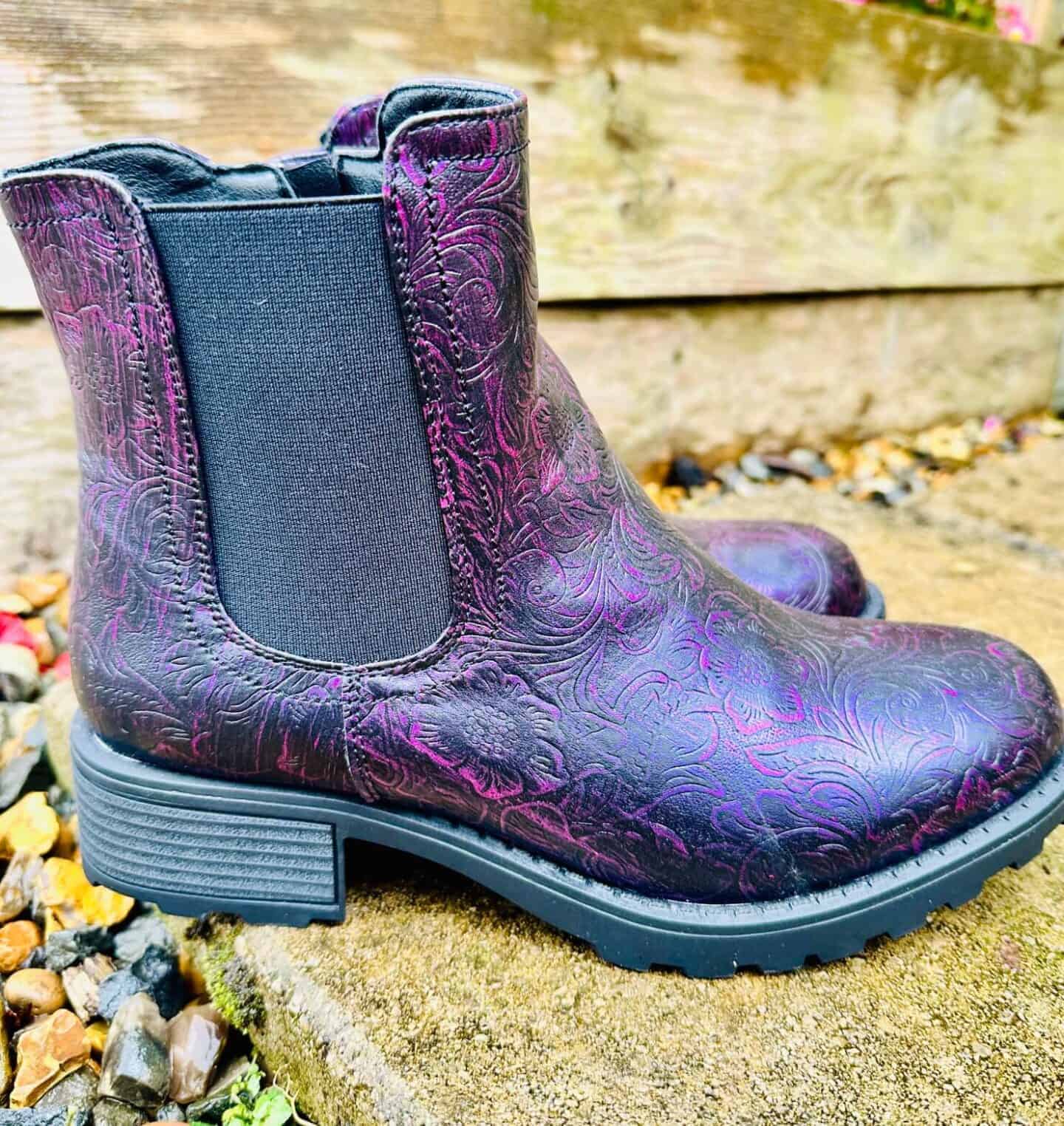 Floral Slip-On Boots