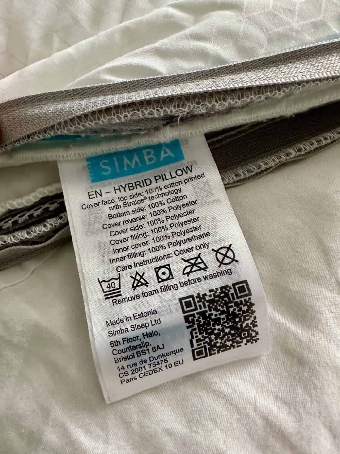 Simba pillow washing best sale