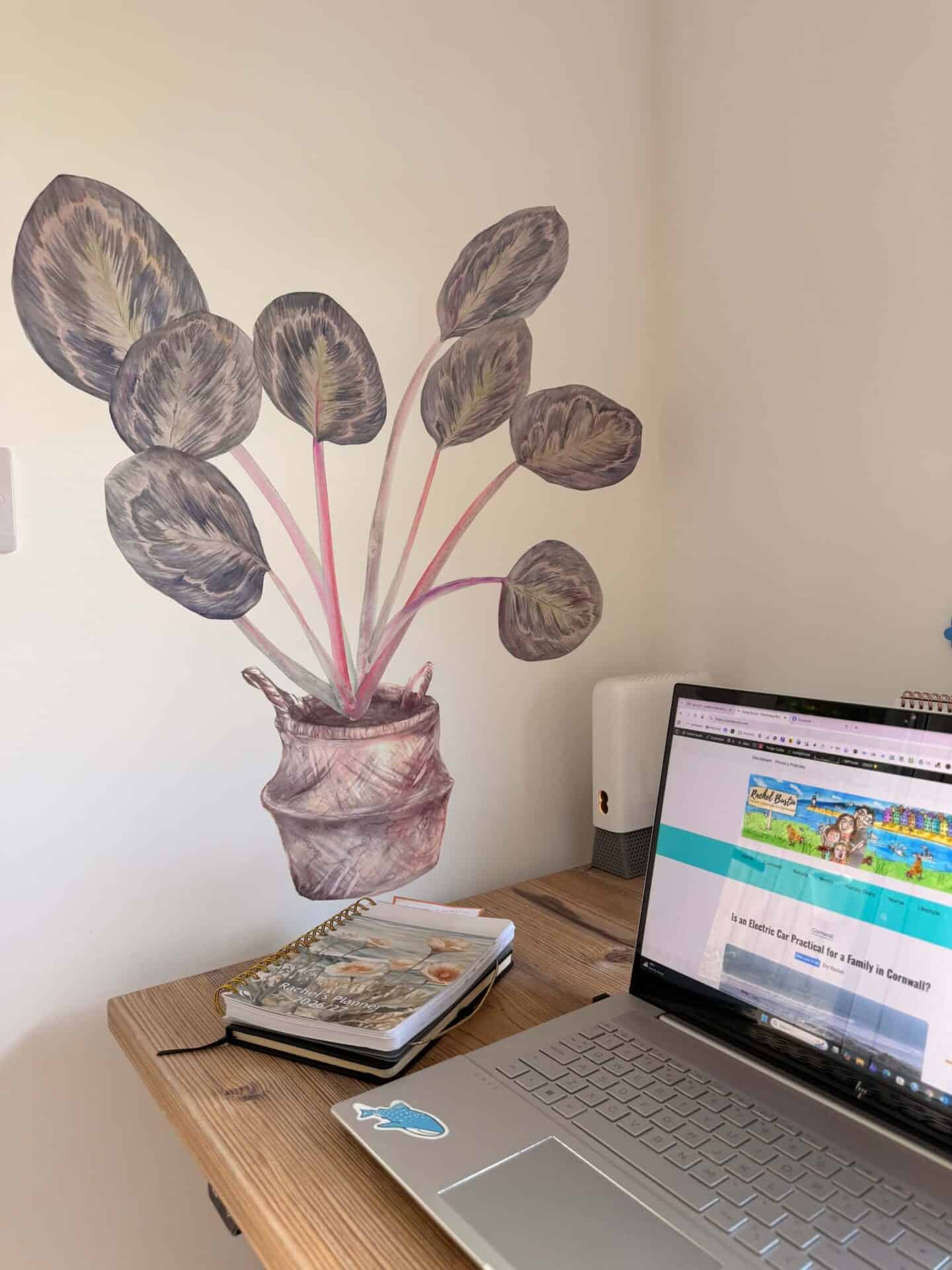 Calathea Medallion Botanical Plant Fabric Wall Sticker