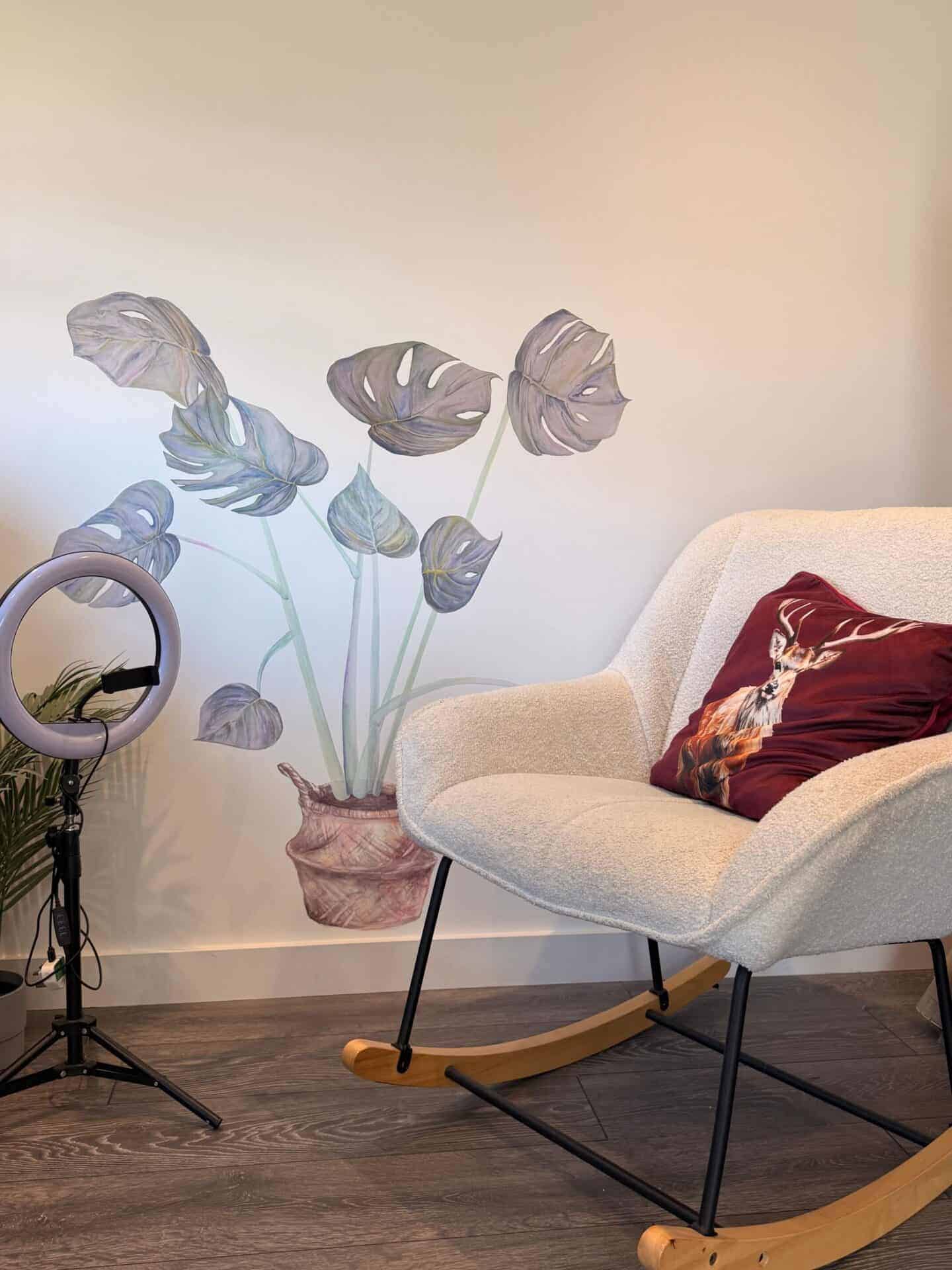 Decorating My Garden Office With Reusable Fabric Watercolour Wall Stickers (No Paint, No Wallpaper, No Mess)