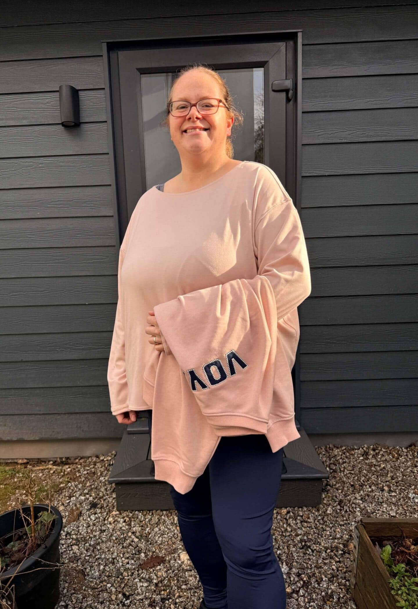 Oversized Long Sleeve Wide Neck Top — Size XL (very oversized)