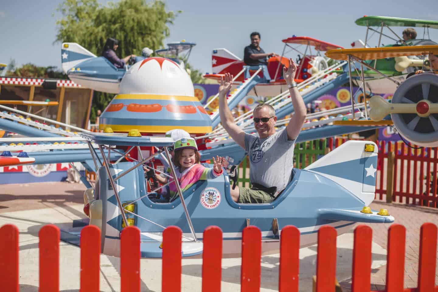 in one of Sweep's circus themed planes.