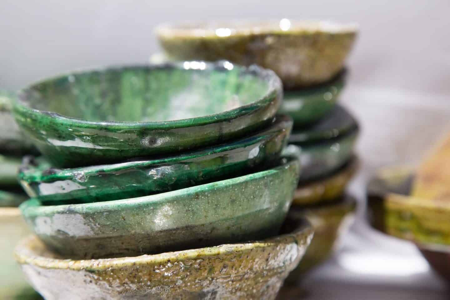 hobbies - display pottery in cabinets