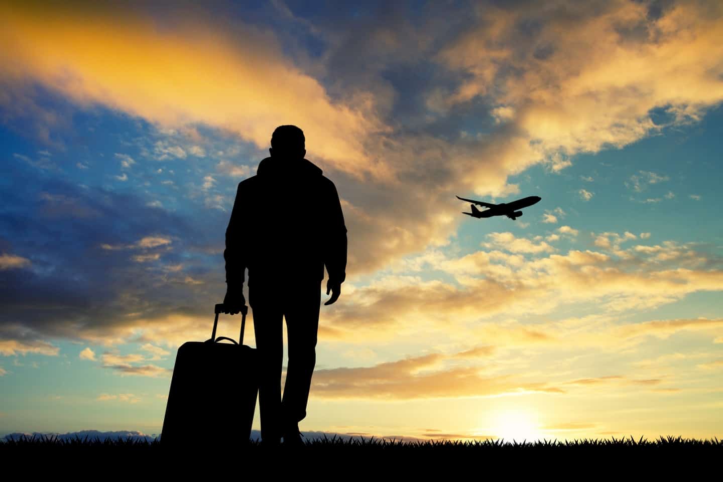 man with travel suitcase