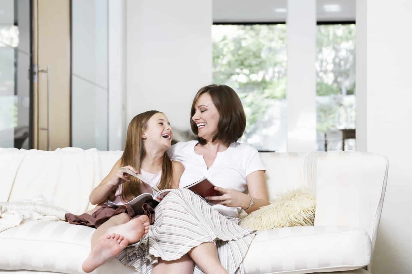 Mother and Daughter Reading Together