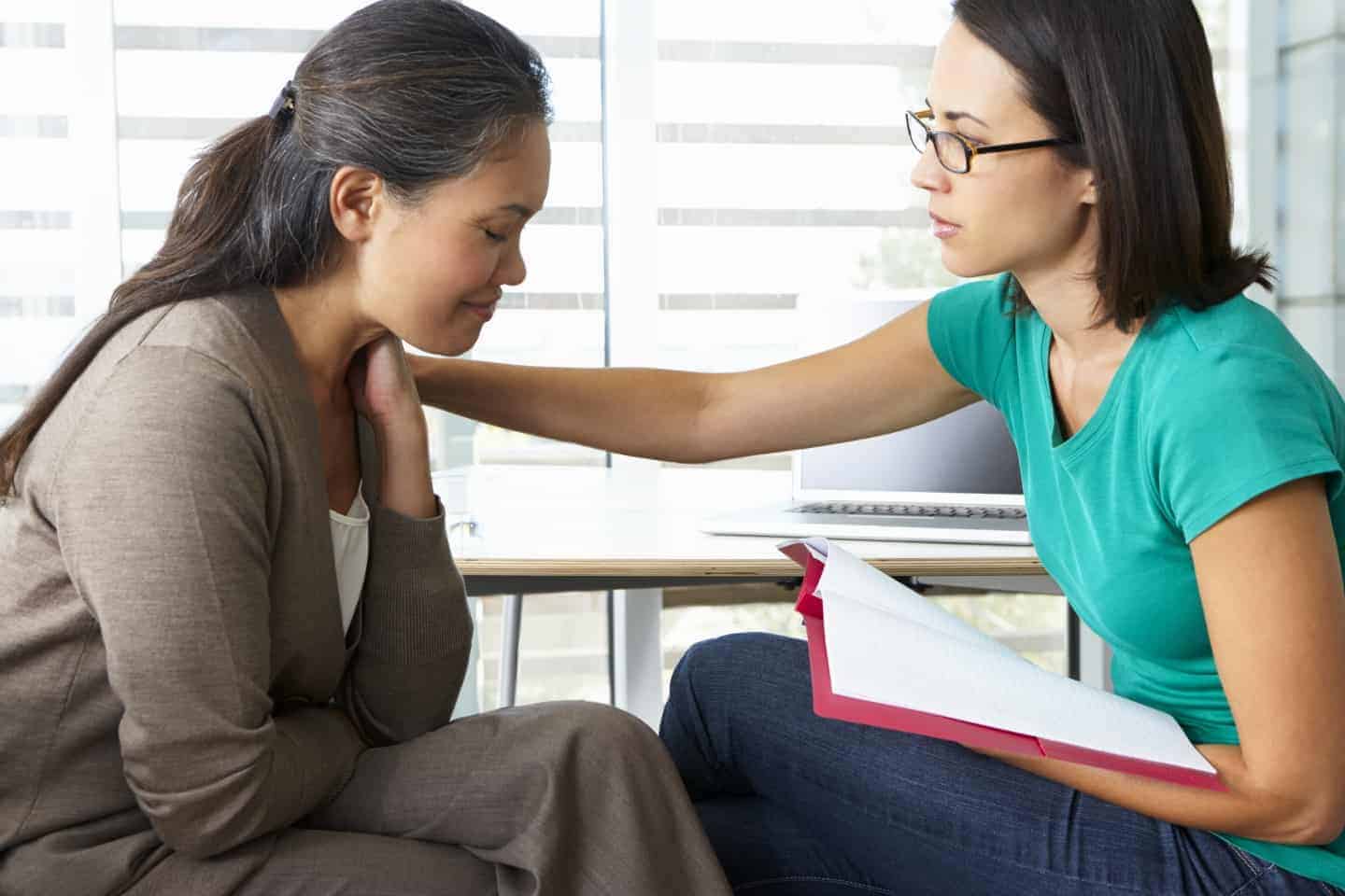 two women one is having counselling