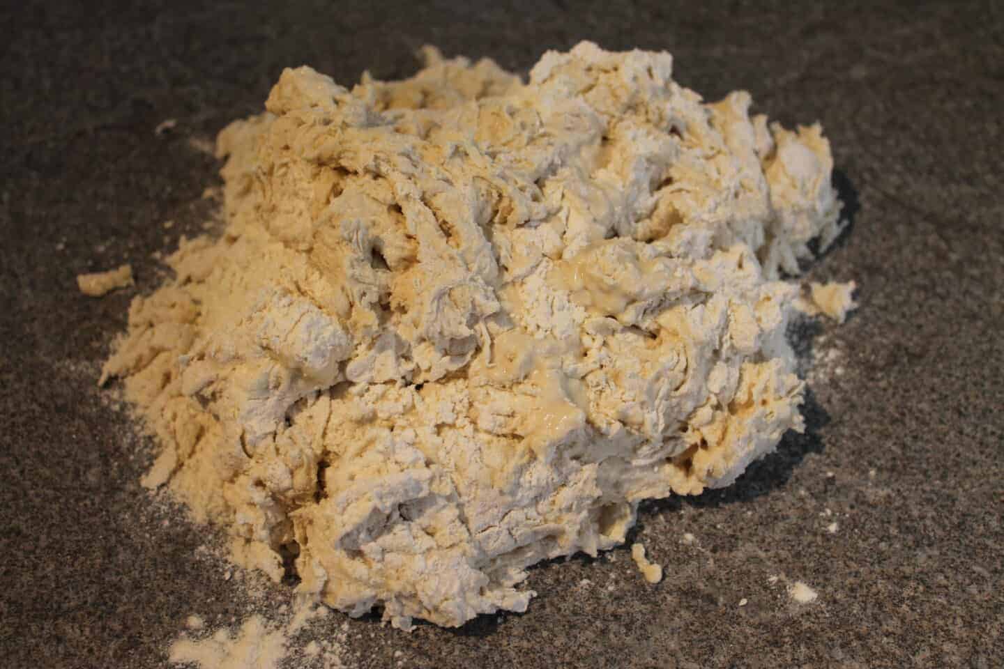 pizza dough on worktop