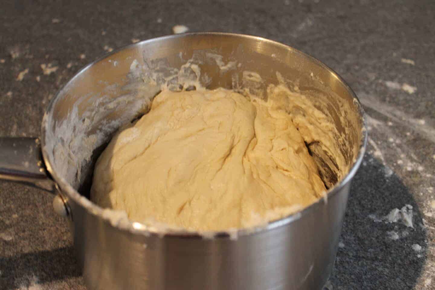 pizza dough in a pan