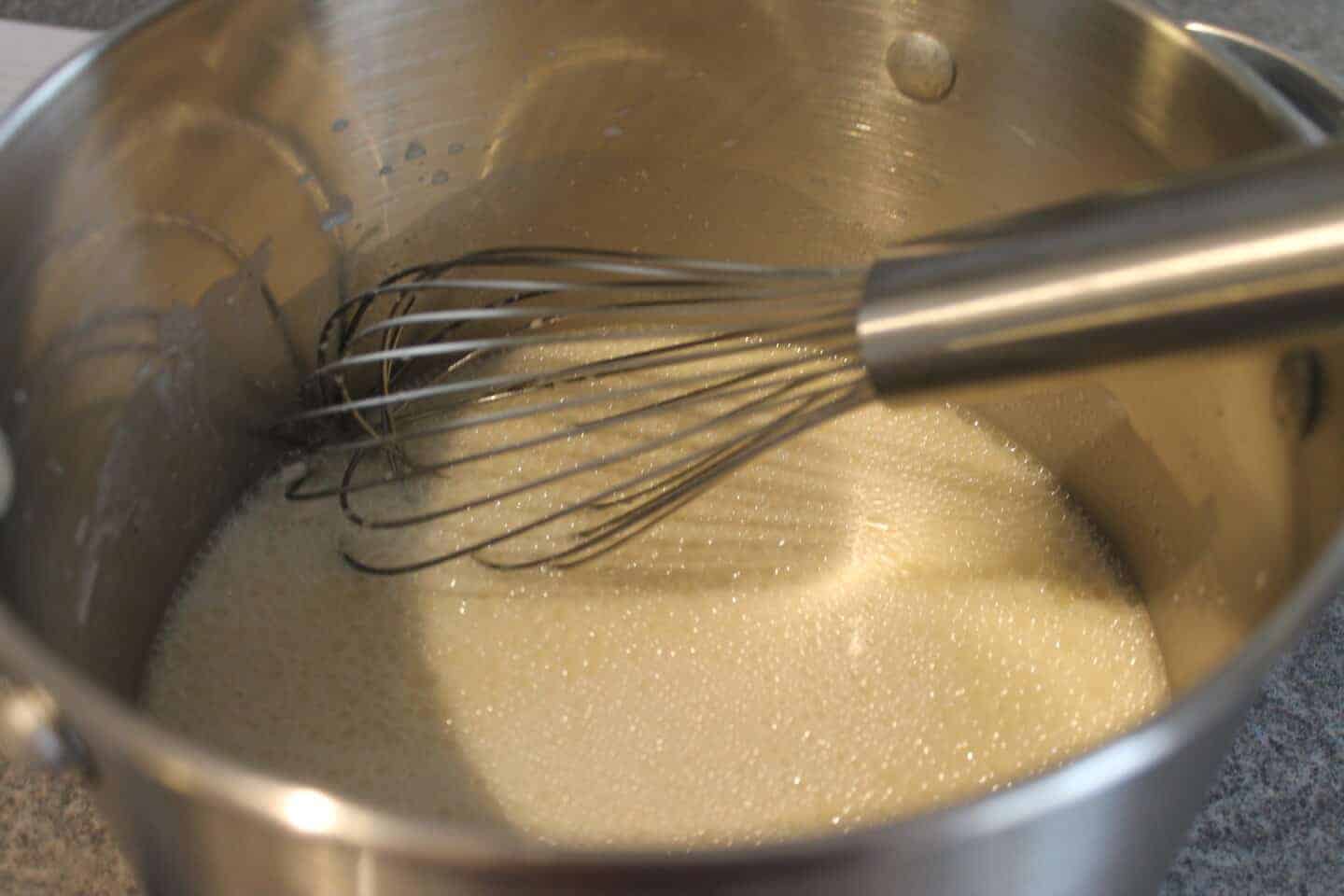 pan of white liquid
