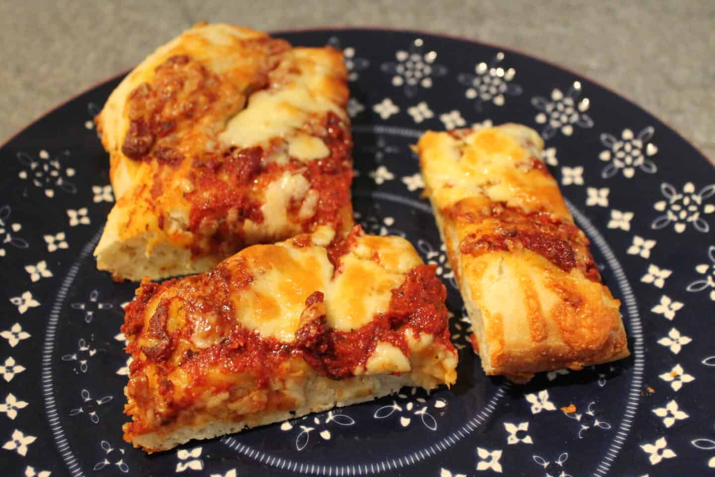 slices of sourdough pizza cooked