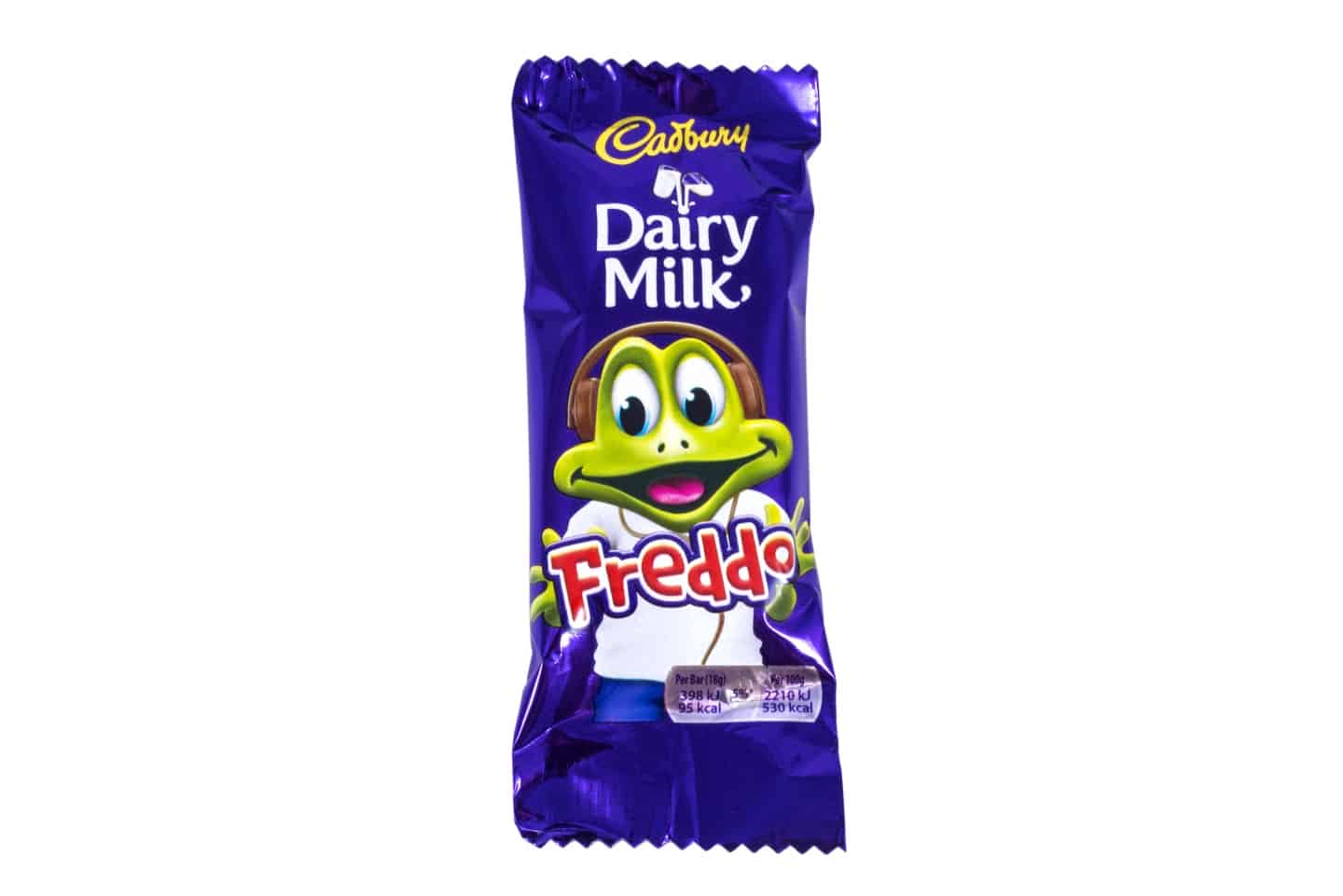 Freddo chocolate bar with a white background.