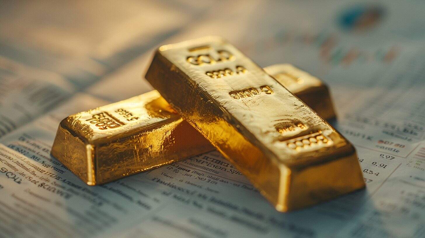 Zwei Goldbarren auf Finanzzeitung – Symbolbild für Vermögensschutz