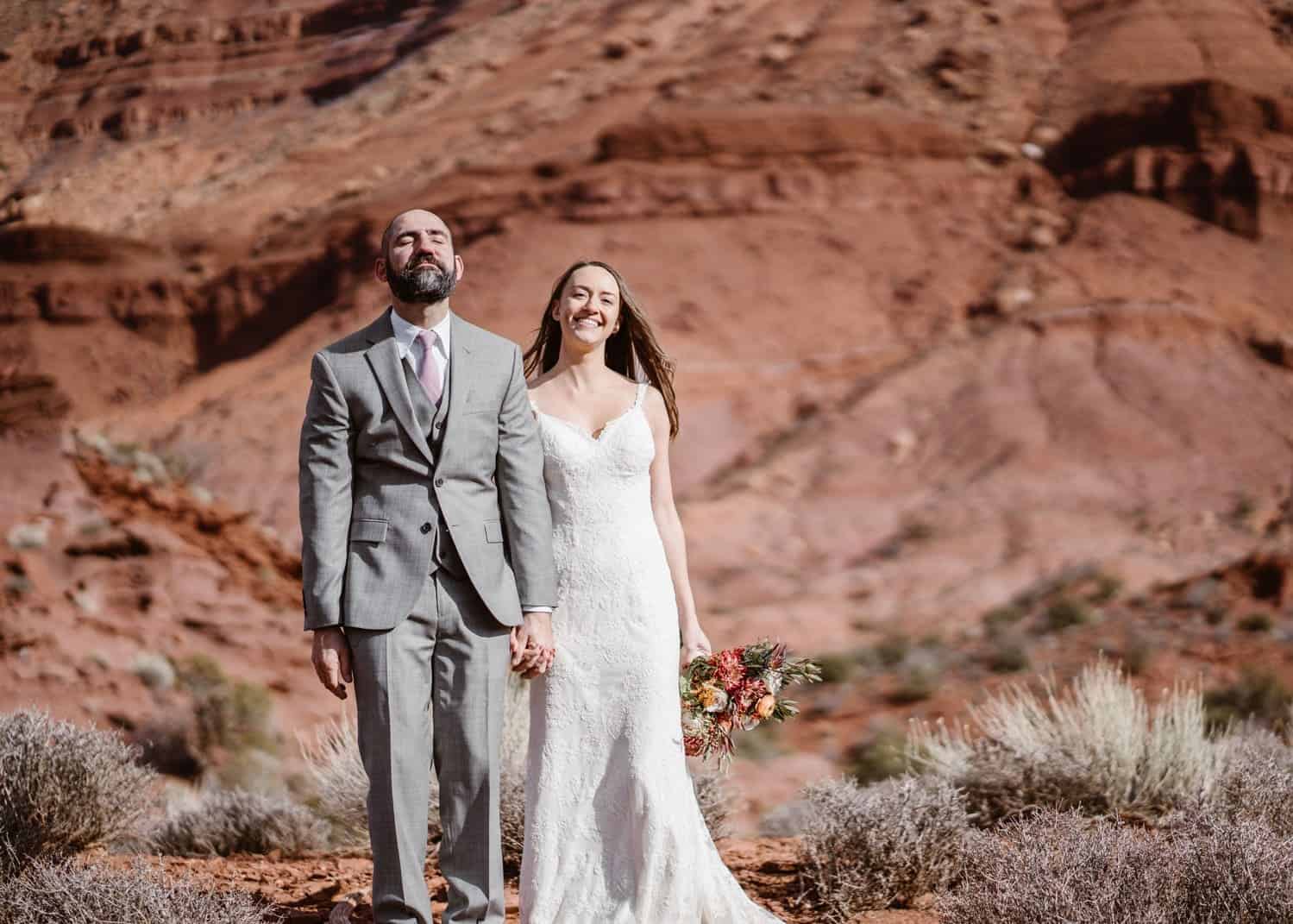 Bride and Groom Moab Elopement