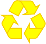 recycling-symbool-icon-omlijnd-geel