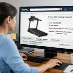 women buying treadmill online
