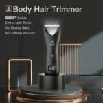 High-quality body hair trimmer with LCD display, extra-safe blade, and cordless design. Perfect for grooming at home, with no cuts or skin irritation. Ideal for men's personal care needs.