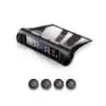 Digital tire pressure monitoring system with a colorful display and remote sensors for safe driving.
