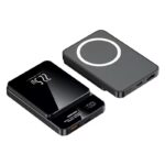 Wireless portable power bank with fast charging, slim design, and LED display for battery status. Essential for on-the-go charging of smartphones and devices from Hot Deals LB.