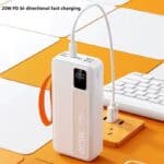20W PD bi-directional fast charging power bank with digital display, portable design, compatible with smartphones and devices, ideal for travel and daily use.