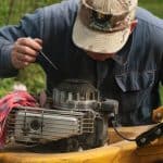 Repairing lawn mower engine