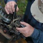 Repairing lawn mower engine