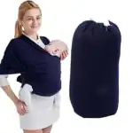 Echarpe de portage baby wrap gris chiné, écharpe porte-bébé douce pour nouveau-né, portage physiologique.