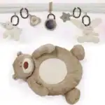 Tapis d'éveil bébé multicolore avec arche de jeux et jouets suspendus pour développement sensoriel