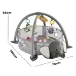 Tapis d'éveil bébé doux et coloré avec jouets suspendus, parfait pour le développement sensoriel.