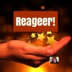 Reageer op het artikel over vertrouwen op het Universum. Op de foto een vrouwenhand met sterretjes tegen een goudgele achtergrond